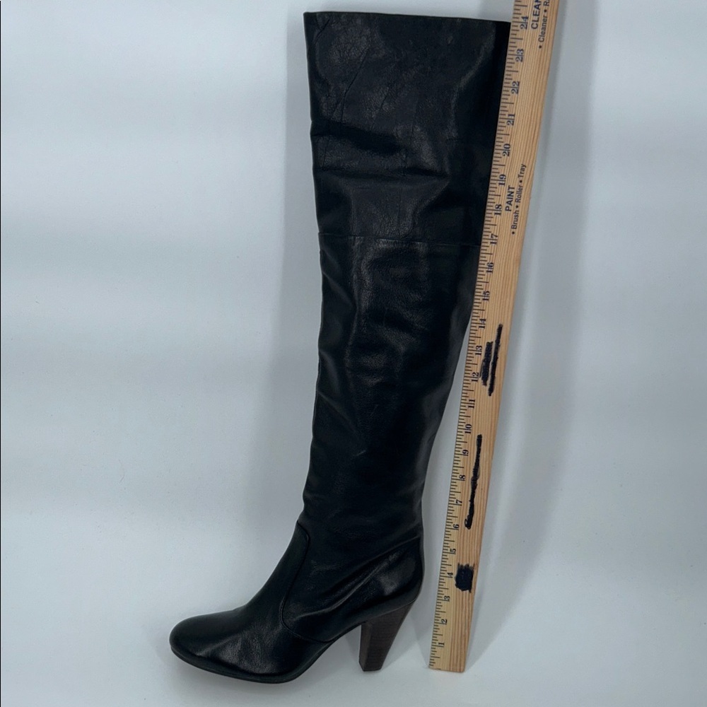 ASH Black Leather Knee-High Heeled Boots Women’s EU 39 / US 8–8.5 - Picture 5 of 10